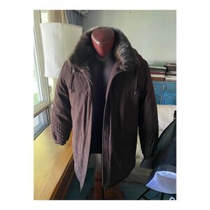 Mackintosh New England Purple Winter Parka Jacket Fun Fur Collar Hooded Sz M